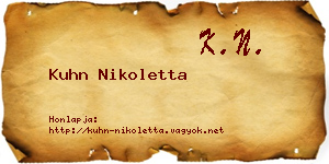 Kuhn Nikoletta névjegykártya