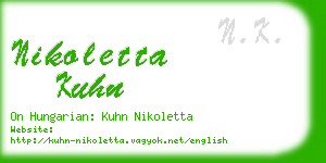 nikoletta kuhn business card